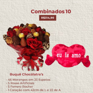 Combinados 10 - Buquê Chocólatra's 08 + Coração